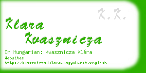 klara kvasznicza business card