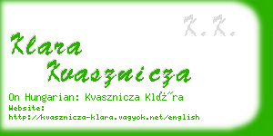 klara kvasznicza business card